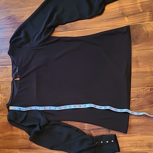 White House Black Market Chiffon Sleeve Boatneck Top Blouse - Picture 12 of 15